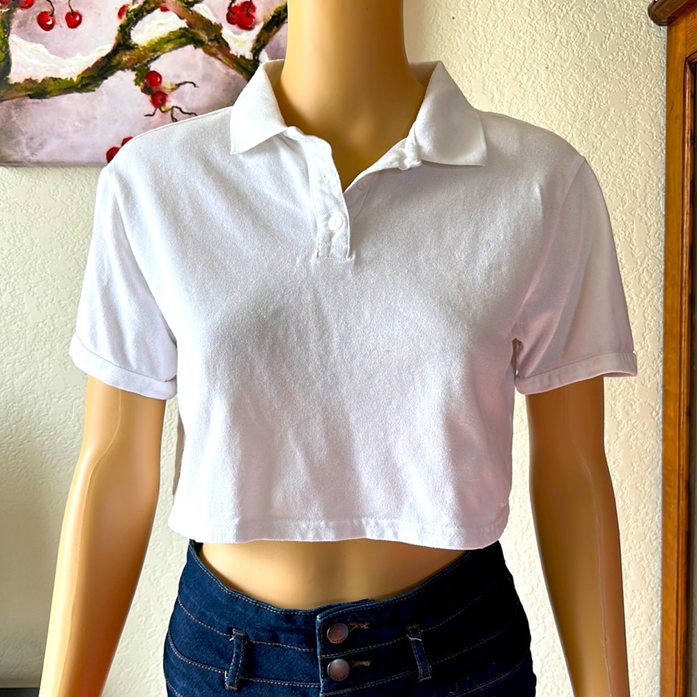 Wild Fable White Cropped Polo